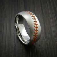 Cobalt Chrome Baseball Ring with Bead Blast Finish