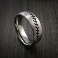 Cobalt Chrome Baseball Ring with Satin Finish