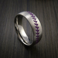 Cobalt Chrome Baseball Ring with Satin Finish