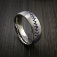 Cobalt Chrome Baseball Ring with Satin Finish