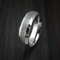 Cobalt Chrome and Gibeon Meteorite Hammered Ring Custom Made