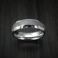 Cobalt Chrome and Gibeon Meteorite Hammered Ring Custom Made