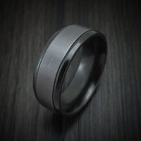 Tantalum and Black Titanium Band Custom Made Ring by Ammara Stone