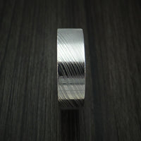 Damascus Steel Ring with Hardwood Sleeve Custom Made