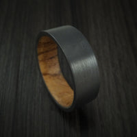 Black Zirconium and Hardwood Sleeve Ring Custom Made