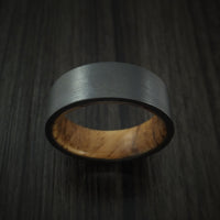 Black Zirconium and Hardwood Sleeve Ring Custom Made