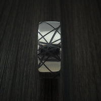 Black Zirconium Retro Rocker Pattern Custom Made Band