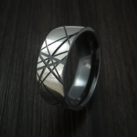 Black Zirconium Retro Rocker Pattern Custom Made Band