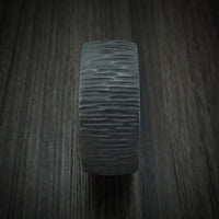 Black Zirconium Tree Bark Finish Ring Custom Made