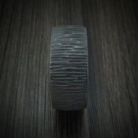 Black Titanium Tree Bark Finish Ring Custom Made