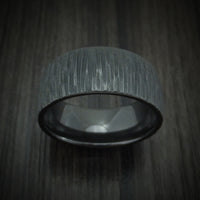 Black Zirconium Tree Bark Finish Ring Custom Made