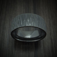 Black Titanium Tree Bark Finish Ring Custom Made