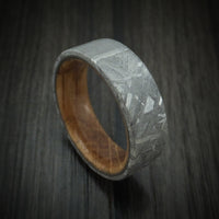 Gibeon Meteorite and Whiskey Barrel Wood Ring Custom Made
