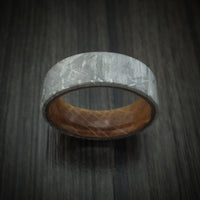 Gibeon Meteorite and Whiskey Barrel Wood Ring Custom Made