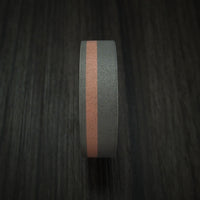Titanium Anodized Ring with Copper Inlay Wedding Band Any Size Sandblast Finish