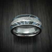 Titanium Ring with Gibeon Meteorite and Cobaltium M3 Mokume Custom Made