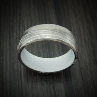 Marbled Kuro Damascus Steel Ring with Cerakote Sleeve Custom Made