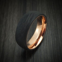 Solid Forged Carbon Fiber Ring with 14K Rose Gold Sleeve