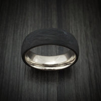 Solid Forged Carbon Fiber Ring with 14K White Gold Sleeve