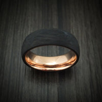 Solid Forged Carbon Fiber Ring with 14K Rose Gold Sleeve