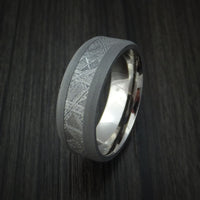Gibeon Meteorite in Titanium Wedding Band