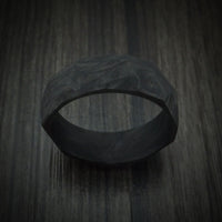 Solid Forged Carbon Fiber Faceted Ring