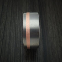 Titanium Ring Classic Copper Inlay Wedding Band Any Size and Finish