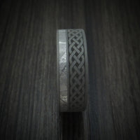 Titanium Celtic Ring with Gibeon Meteorite and M3 Mokume Sleeve Custom Made Band