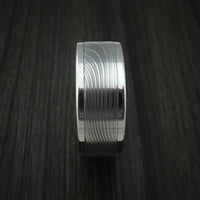 Damascus Steel in Cobalt Chrome Wedding Band Custom Made