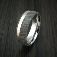 Damascus Steel Ring with Mokume Gane Inlay Custom Made Band