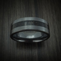 Black Zirconium and Dino Bone Men's Ring Custom Made