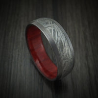 Tantalum and Meteorite Ring with Hardwood Sleeve Custom Made