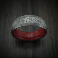 Tantalum and Meteorite Ring with Hardwood Sleeve Custom Made