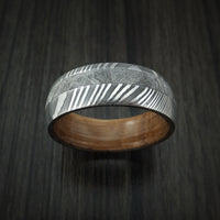 Damascus Steel and Gibeon Meteorite Band with Hardwood Sleeve Custom Made Band