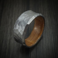 Hammered Tantalum Concave Ring with Wood Sleeve Custom Made