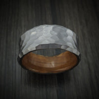 Hammered Tantalum Concave Ring with Wood Sleeve Custom Made