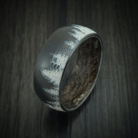 Black Zirconium Spruce Pine Tree Men's Ring with Camo Sleeve Custom Made Wedding Band