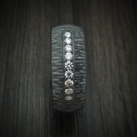 Black Zirconium and Lab Diamond Men's Ring Custom Made