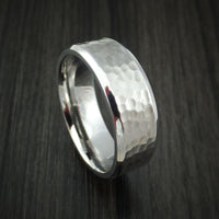 Cobalt Chrome Hammer Finish Wedding Band Engagement Ring Made to Any Size