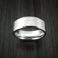 Cobalt Chrome Hammer Finish Wedding Band Engagement Ring Made to Any Size