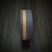 Tantalum Men's Ring with 18K Gold and Forged Carbon Fiber