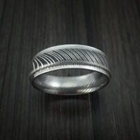 Damascus Steel Ring Wedding Band Two Tone Finish Genuine Craftsmanship