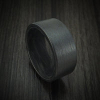 Black Zirconium Ring with Forged Carbon Fiber Sleeve Custom Made