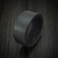 Black Zirconium Ring with Forged Carbon Fiber Sleeve Custom Made