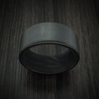 Black Zirconium Ring with Forged Carbon Fiber Sleeve Custom Made