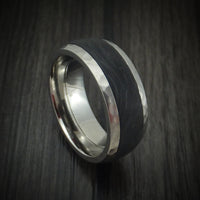 Titanium and Forged Carbon Fiber Hammered Band Custom Made