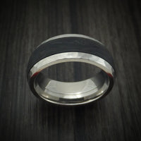Titanium and Forged Carbon Fiber Hammered Band Custom Made