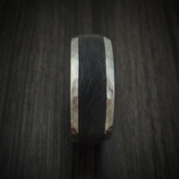 Titanium and Forged Carbon Fiber Hammered Band Custom Made