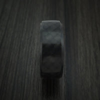 Solid Carbon Fiber Ring Custom Made Angled Pattern Band