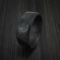 Solid Carbon Fiber Ring Custom Made Angled Pattern Band